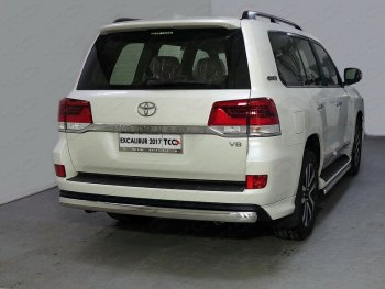 Защита заднего бампера (овальная) EXCALIBUR ТСС 75х42 мм Toyota Land Cruiser  200 (2015-2021) 2-ой рестайлинг