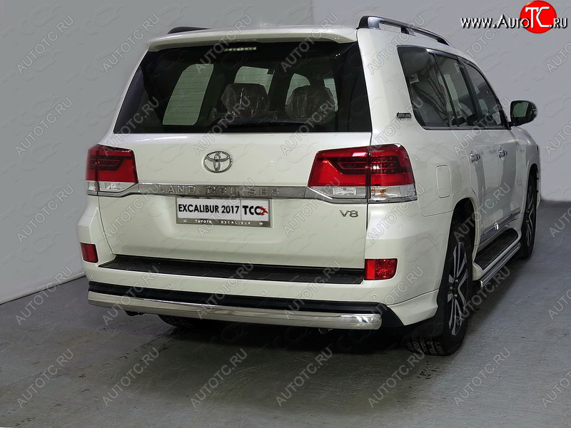 23 899 р. Защита заднего бампера (овальная) EXCALIBUR ТСС 75х42 мм  Toyota Land Cruiser  200 (2015-2021) 2-ой рестайлинг  с доставкой в г. Кемерово