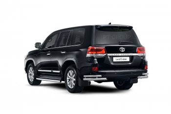 22 749 р. Защита порогов Petroil Tuning d63  Toyota Land Cruiser  200 (2015-2021) 2-ой рестайлинг (Нержавеющая полированная сталь)  с доставкой в г. Кемерово. Увеличить фотографию 2