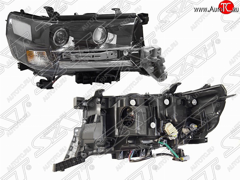 19 399 р. Правая фара передняя SAT LED EXECUTIVE BLACK/WHITE Toyota Land Cruiser 200 2-ой рестайлинг (2015-2021)  с доставкой в г. Кемерово