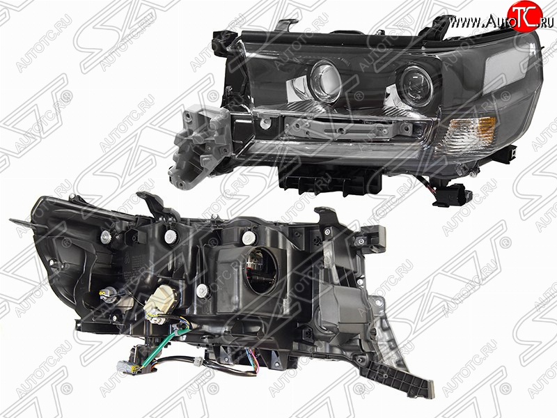19 399 р. Левая фара передняя SAT LED EXECUTIVE BLACK/WHITE Toyota Land Cruiser 200 2-ой рестайлинг (2015-2021)  с доставкой в г. Кемерово