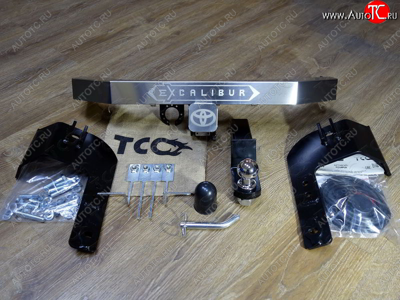 24 449 р. Фаркоп (тягово-сцепное устройство) TCC (надпись Excalibur)  Toyota Land Cruiser  200 (2015-2021) 2-ой рестайлинг (Оцинкованный, шар E - нержавейка)  с доставкой в г. Кемерово