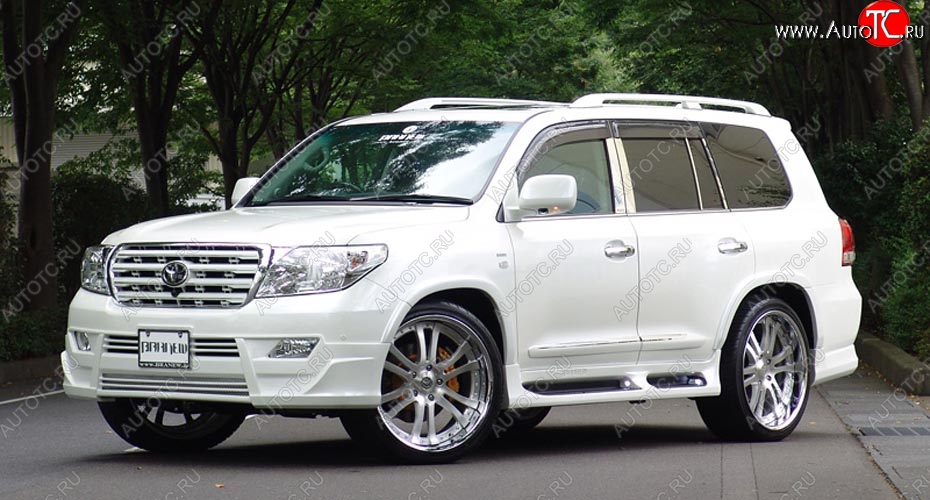 11 949 р. Накладка на передний бампер BRANEW Toyota Land Cruiser 200 дорестайлинг (2007-2012) (Неокрашенная)  с доставкой в г. Кемерово