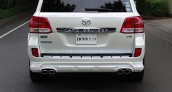 11 949 р. Накладка на задний бампер BRANEW Toyota Land Cruiser 200 дорестайлинг (2007-2012) (Неокрашенная)  с доставкой в г. Кемерово. Увеличить фотографию 2