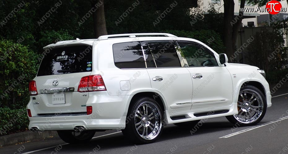 11 949 р. Накладка на задний бампер BRANEW Toyota Land Cruiser 200 дорестайлинг (2007-2012) (Неокрашенная)  с доставкой в г. Кемерово