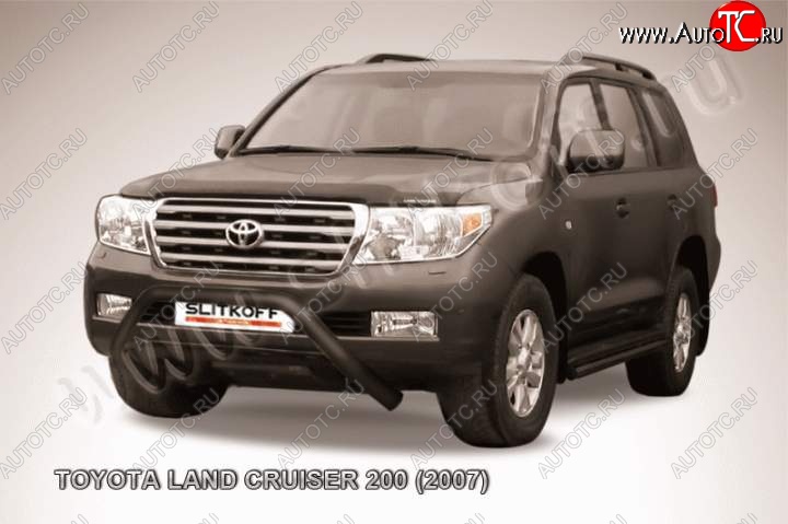 20 599 р. Кенгурятник d76 низкий широкий мини  Toyota Land Cruiser  200 (2007-2012) дорестайлинг (Цвет: серебристый)  с доставкой в г. Кемерово