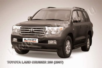 14 949 р. Защита переднего бампер Slitkoff  Toyota Land Cruiser  200 (2007-2012) дорестайлинг (Цвет: серебристый)  с доставкой в г. Кемерово. Увеличить фотографию 1