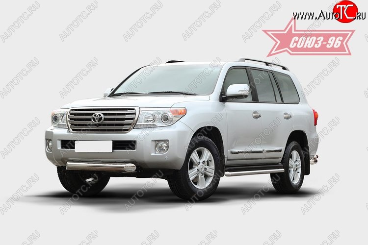 53 099 р. Защита переднего бампера одинарная Souz-96 (d100)  Toyota Land Cruiser  200 (2007-2012) дорестайлинг  с доставкой в г. Кемерово