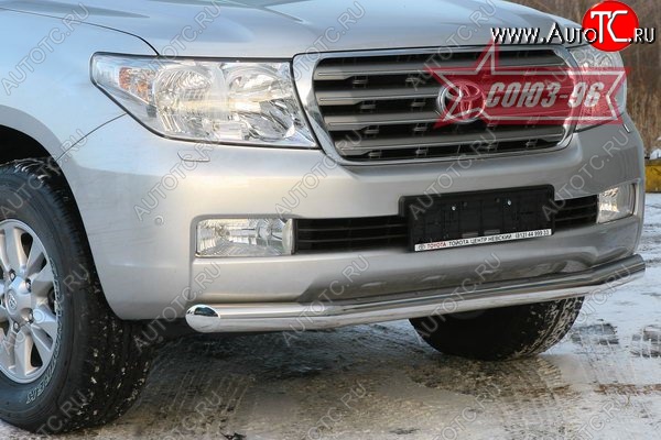 19 439 р. Защита переднего бампера одинарная Souz-96 (d76) Toyota Land Cruiser 200 дорестайлинг (2007-2012)  с доставкой в г. Кемерово