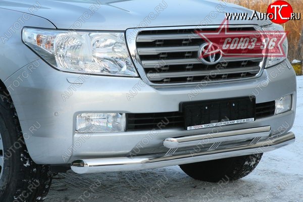 35 549 р. Защита переднего бампера двойная Souz-96 (d76/60)  Toyota Land Cruiser  200 (2007-2012) дорестайлинг  с доставкой в г. Кемерово
