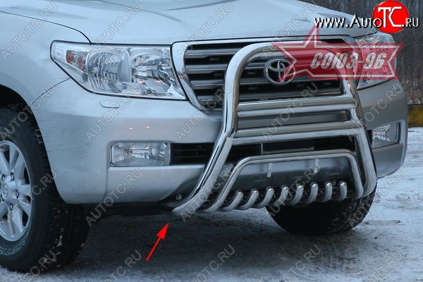 51 668 р. Защита переднего бампера Souz-96 (d76)  Toyota Land Cruiser  200 (2007-2012) дорестайлинг  с доставкой в г. Кемерово