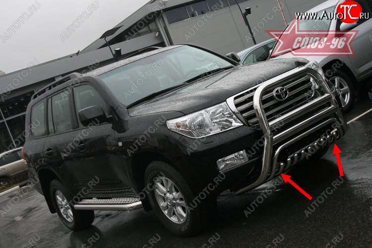 24 299 р. Защита переднего бампера нижняя Souz-96  Toyota Land Cruiser  200 (2007-2012) дорестайлинг  с доставкой в г. Кемерово