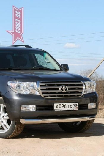 45 449 р. Защита переднего бампера Souz-96 (d89)  Toyota Land Cruiser  200 (2007-2012) дорестайлинг  с доставкой в г. Кемерово. Увеличить фотографию 2