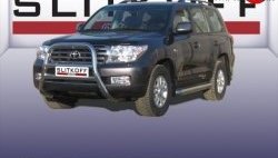 Усиленная высокая защита переднего бампера из трубы диаметром 76 мм Slitkoff Toyota Land Cruiser  200 (2007-2012) дорестайлинг