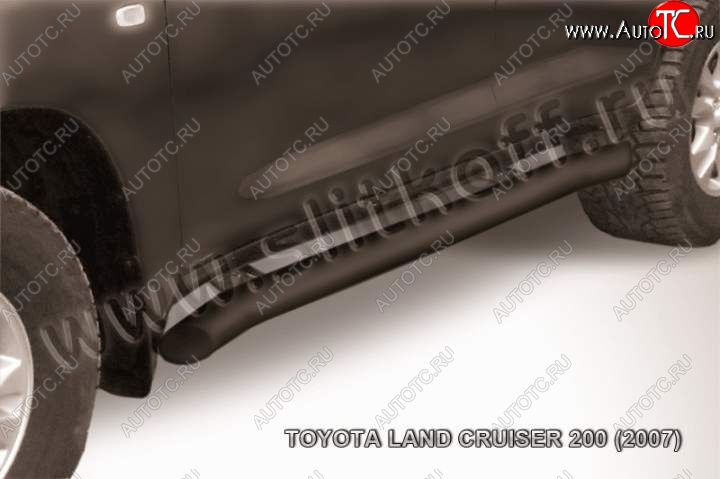 13 199 р. Защита порогов Slitkoff  Toyota Land Cruiser  200 (2007-2012) дорестайлинг (Цвет: серебристый)  с доставкой в г. Кемерово