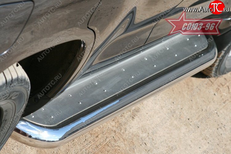 42 749 р. Защита порогов с листом Souz-96 (d60) v1.  Toyota Land Cruiser  200 (2007-2012) дорестайлинг  с доставкой в г. Кемерово