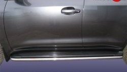 Защита штатных порогов из круглой трубы диаметром 42 мм Slitkoff Toyota Land Cruiser  200 (2007-2012) дорестайлинг