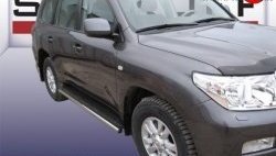 Защита штатных порогов из круглой трубы диаметром 57 мм Slitkoff Toyota Land Cruiser  200 (2007-2012) дорестайлинг
