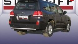 Защита заднего бампера из короткой трубы диаметром 76 мм Slitkoff Toyota Land Cruiser  200 (2007-2012) дорестайлинг