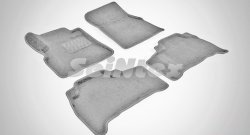 Износостойкие коврики в салон SeiNtex Premium 3D 4 шт. (ворсовые, серые) Toyota Land Cruiser  200 (2007-2021) дорестайлинг, 2-ой рестайлинг
