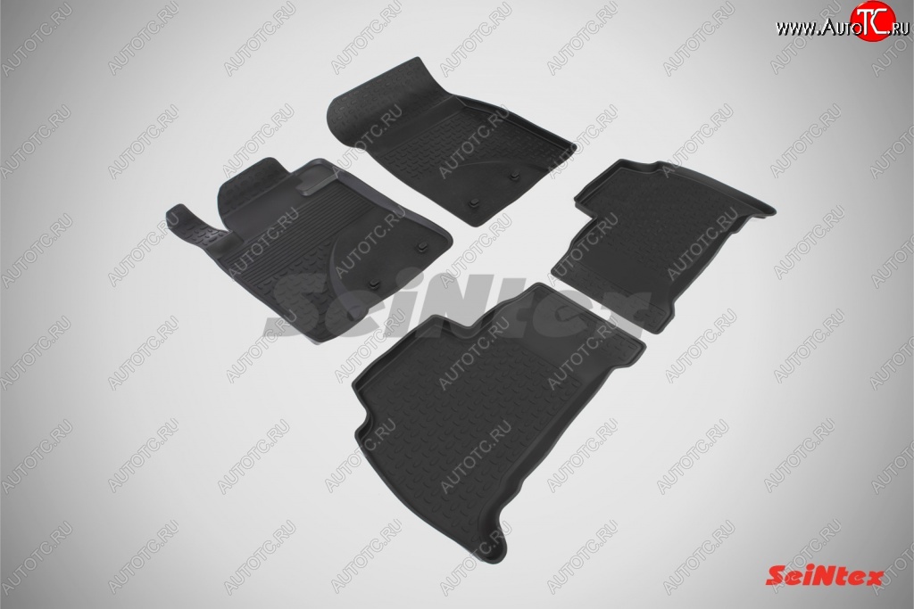 3 399 р. Износостойкие коврики в салон с высоким бортом SeiNtex Premium 4 шт. (резина)  Toyota Land Cruiser  200 (2007-2021) дорестайлинг, 2-ой рестайлинг  с доставкой в г. Кемерово
