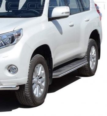 23 499 р. Защита порогов ТехноСфера (Техно Сфера) (нержавейка, 40 mm)  Toyota Land Cruiser Prado  J150 (2009-2017) дорестайлинг, 1-ый рестайлинг  с доставкой в г. Кемерово. Увеличить фотографию 1