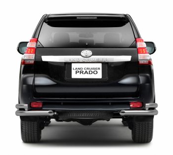 Защита заднего бампера Petroil Tuning 63/51 мм Toyota Land Cruiser Prado  J150 (2009-2013) дорестайлинг (Нержавеющая полированная сталь)