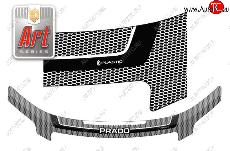 2 559 р. Дефлектор капота CA-Plastiс  Toyota Land Cruiser Prado  J150 (2009-2013) дорестайлинг (Серия Art белая)  с доставкой в г. Кемерово