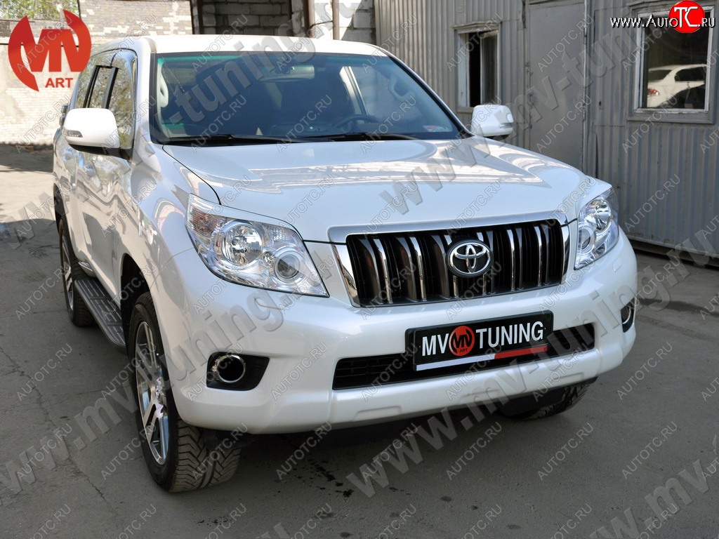 1 599 р. Реснички на фары JAOS  Toyota Land Cruiser Prado  J150 (2009-2013) дорестайлинг (Неокрашенные)  с доставкой в г. Кемерово