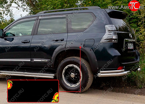 6 999 р. Расширитель арки RA (вылет 30 мм, задний левый) Toyota Land Cruiser Prado J150 дорестайлинг (2009-2013) (Поверхность глянец под покраску, Неокрашенный)  с доставкой в г. Кемерово