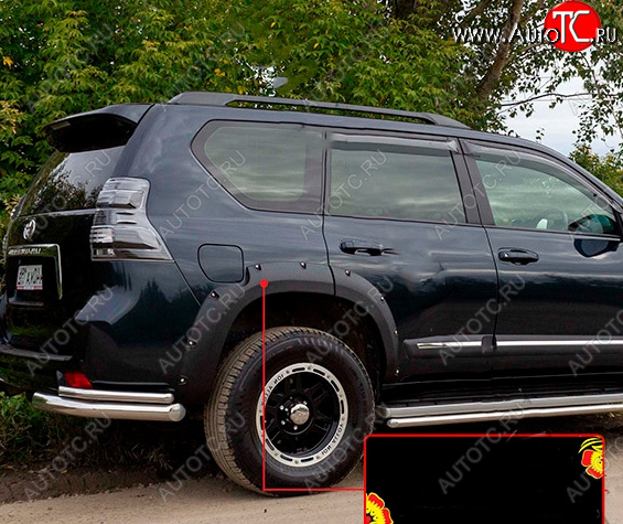 6 999 р. Расширитель арки RA (вылет 30 мм, задний правый) Toyota Land Cruiser Prado J150 дорестайлинг (2009-2013) (Поверхность шагрень)  с доставкой в г. Кемерово