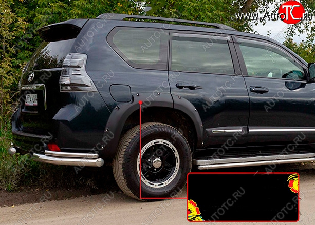 6 999 р. Расширитель арки RA (вылет 30 мм, задний правый)  Toyota Land Cruiser Prado  J150 (2009-2013) дорестайлинг (Поверхность глянец под покраску, Неокрашенный)  с доставкой в г. Кемерово