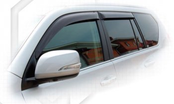 3 079 р. Дефлектора окон CA-Plastic  Toyota Land Cruiser Prado  J150 (2009-2013) дорестайлинг (Classic полупрозрачный, Без хром.молдинга, Крепление только на скотч)  с доставкой в г. Кемерово. Увеличить фотографию 1