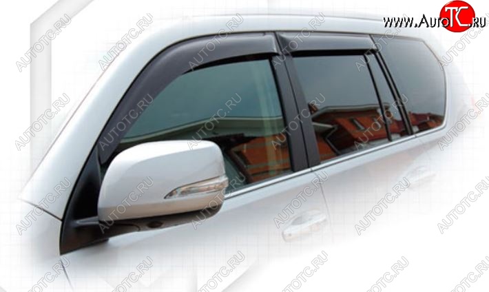 3 079 р. Дефлектора окон CA-Plastic  Toyota Land Cruiser Prado  J150 (2009-2013) дорестайлинг (Classic полупрозрачный, Без хром.молдинга, Крепление только на скотч)  с доставкой в г. Кемерово