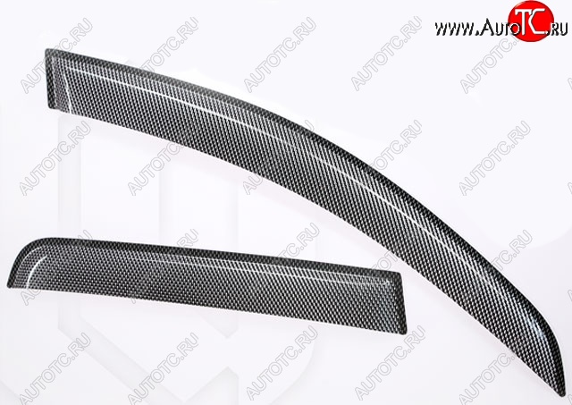 3 499 р. Дефлектора окон CA-Plastic  Toyota Land Cruiser Prado  J150 (2009-2013) дорестайлинг (Шелкография карбон-серебро, Без хром.молдинга, Крепление только на скотч)  с доставкой в г. Кемерово