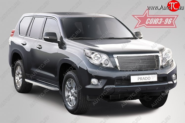 11 999 р. Декоративная решетка радиатора Souz-96  Toyota Land Cruiser Prado  J150 (2009-2013) дорестайлинг (Хром)  с доставкой в г. Кемерово