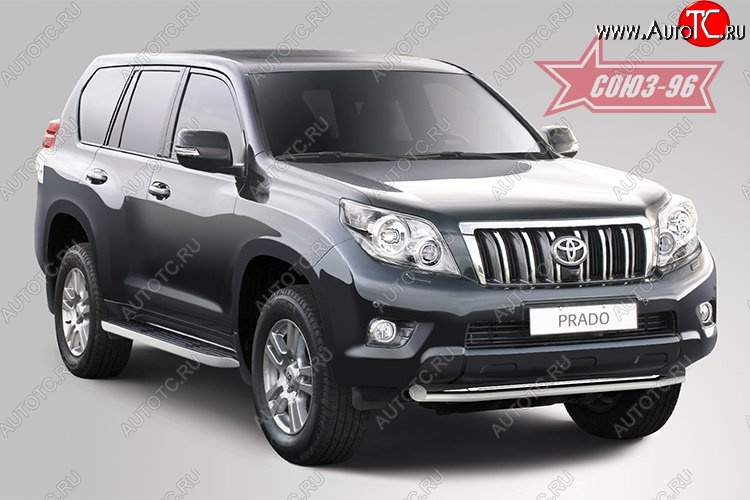 19 259 р. Защита переднего бампера одинарная Souz-96 (d76) Toyota Land Cruiser Prado J150 дорестайлинг (2009-2013)  с доставкой в г. Кемерово