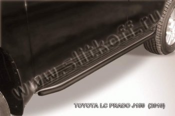 9 349 р. Защита штатного порога d42 Slitkoff  Toyota Land Cruiser Prado  J150 (2009-2013) дорестайлинг (Цвет: серебристый)  с доставкой в г. Кемерово. Увеличить фотографию 1