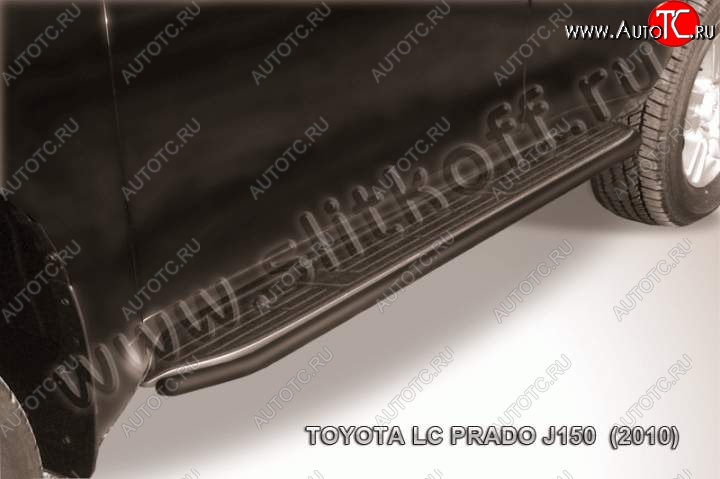 9 349 р. Защита штатного порога d42 Slitkoff  Toyota Land Cruiser Prado  J150 (2009-2013) дорестайлинг (Цвет: серебристый)  с доставкой в г. Кемерово