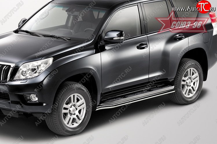 16 919 р. Защита штатных порогов Souz-96 (d60) Toyota Land Cruiser Prado J150 дорестайлинг (2009-2013)  с доставкой в г. Кемерово