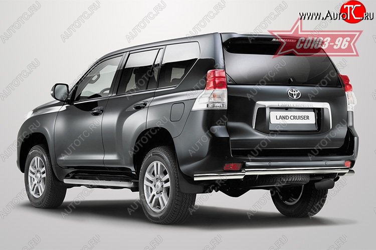 24 749 р. Защита заднего бампера Souz-96 (d60)  Toyota Land Cruiser Prado  J150 (2009-2013) дорестайлинг  с доставкой в г. Кемерово