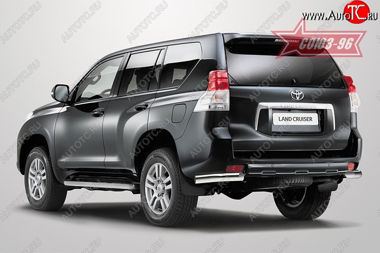 18 647 р. Защита заднего бампера из боковых уголков (d76) Souz-96  Toyota Land Cruiser Prado  J150 (2009-2013) дорестайлинг  с доставкой в г. Кемерово