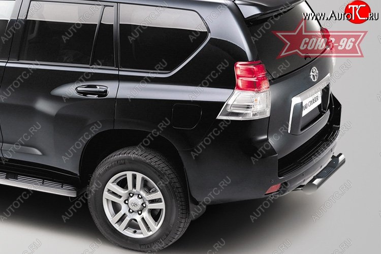 17 189 р. Защита заднего бампера с пластиковой проступью (d76) Souz-96  Toyota Land Cruiser Prado  J150 (2009-2013) дорестайлинг  с доставкой в г. Кемерово