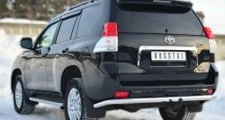 19 599 р. Одинарная защита заднего бампера из трубы диаметром 63 мм SLITKOFF  Toyota Land Cruiser Prado  J150 (2009-2013) дорестайлинг  с доставкой в г. Кемерово. Увеличить фотографию 4