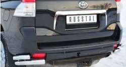 14 949 р. Защита заднего бампера (2 трубы Ø76 и 63 мм уголки, нержавейка) SLITKOFF  Toyota Land Cruiser Prado  J150 (2009-2013) дорестайлинг  с доставкой в г. Кемерово. Увеличить фотографию 2