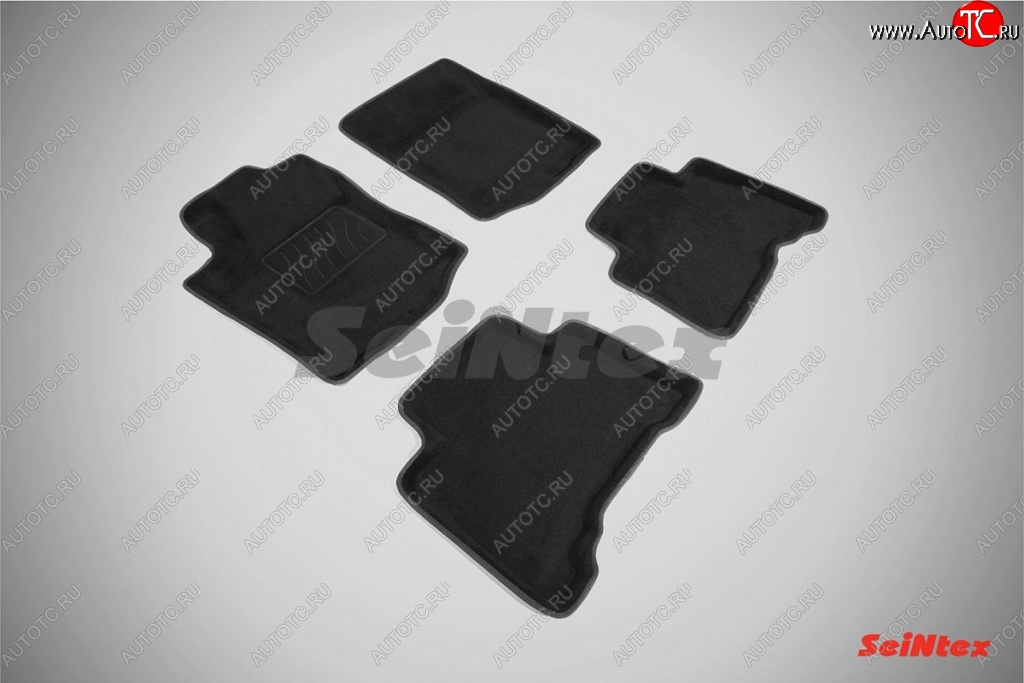 5 899 р. Износостойкие коврики в салон SeiNtex Premium 3D 4 шт. (ворсовые, черные)  Toyota Land Cruiser Prado  J150 (2009-2013) дорестайлинг  с доставкой в г. Кемерово