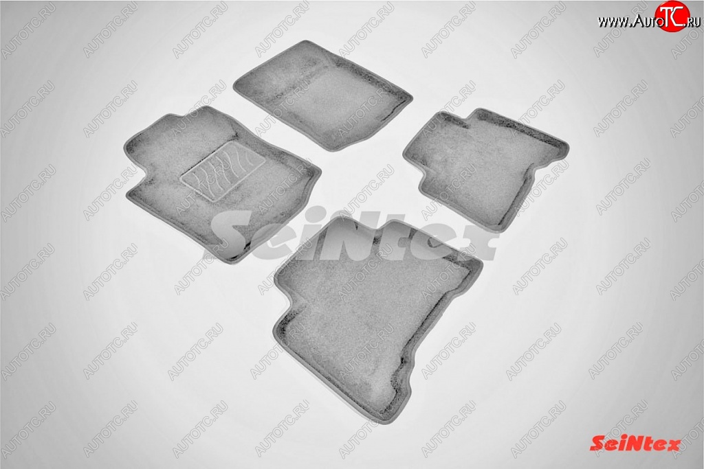 7 999 р. Износостойкие коврики в салон SeiNtex Premium 3D 4 шт. (ворсовые, серые)  Toyota Land Cruiser Prado  J150 (2009-2013) дорестайлинг  с доставкой в г. Кемерово