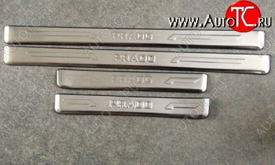 3 599 р. Накладки на порожки автомобиля CT v2 Toyota Land Cruiser Prado J150 дорестайлинг (2009-2013)  с доставкой в г. Кемерово
