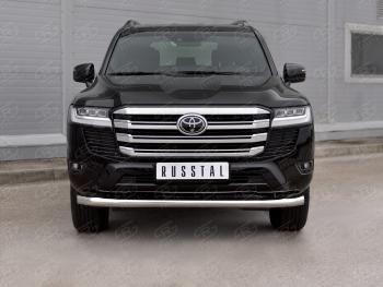 Защита переднего бампера (Ø76 мм, нержавейка) SLITKOFF Toyota Land Cruiser J300 дорестайлинг (2021-2025)