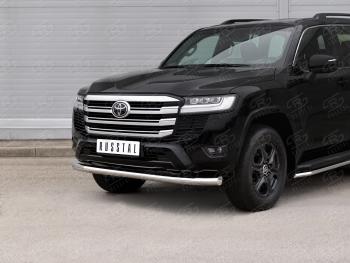 21 999 р. Защита переднего бампера (Ø76 мм, нержавейка) SLITKOFF Toyota Land Cruiser J300 дорестайлинг (2021-2025)  с доставкой в г. Кемерово. Увеличить фотографию 2